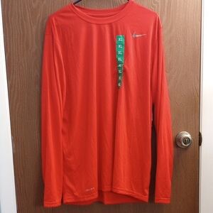 Nike Men's Bright Red Long Sleeve Tee NWT Size XL